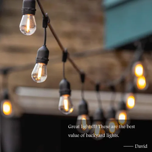 Vista 7 de Guirnalda de luces LED de 96 pies, IP65 impermeable, luces de patio al aire libre con 30 bombillas Edison inastillables, luces colgantes conectables