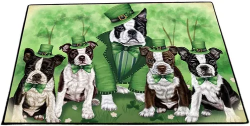 Vista 26 de Doggie of the Day Boston Terrier Dogs Floor Mat - 4th of July Independence Day - Best Dog Doormat - Protector Decor - Unique Portrait Art - Premium