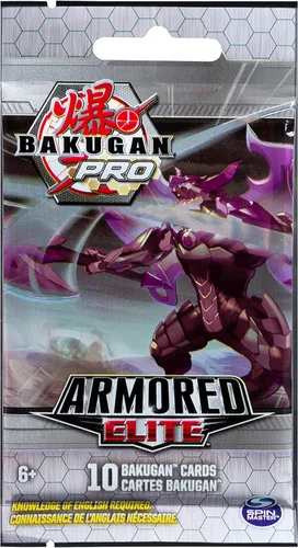 Vista 3 de Bakugan Pro, Armored Elite Booster Pack con 10 tarjetas coleccionables coleccionables, para edades de 6 años en adelante