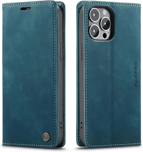 Vista 7 de SINIANL Funda de cuero para iPhone 13 Pro, cartera para iPhone 13 Pro, funda plegable con tapa y función atril magnética, funda protectora Negro