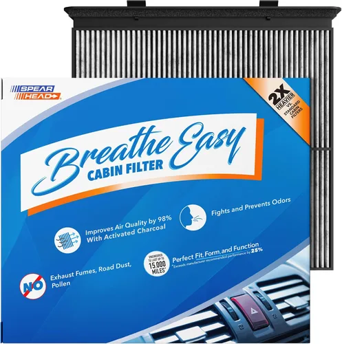 Vista 28 de Spearhead Odor Defense Breathe Easy - Filtro de cabina para AC y calentador Compatible con Chrysler 200 2015-17, Cherokee 2014-18 como OEM Hasta