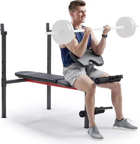 Vista 7 de Sunny Health & Fitness Weight Bench & Squat Rack for Strength Training
