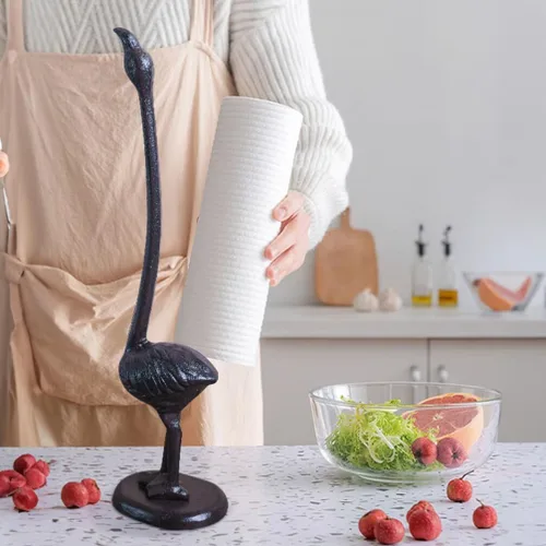Vista 3 de EXCEART Soporte para toallas de papel flamenco, soporte para rollo de papel higiénico de animales, soporte único para toallas de cocina, dispensador