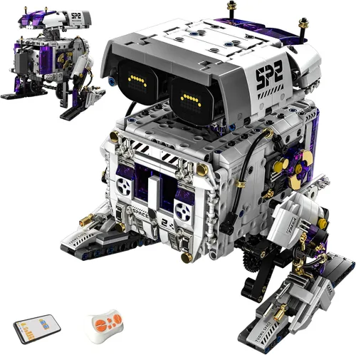 Vista 11 de Kit de construcción de robot rastreador STEM 2 en 1, aplicación y control remoto 2.4G, bloques técnicos de codificación de vehículos transformables