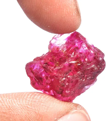 Vista 2 de GEMHUB Colgante de piedras preciosas de paloma rojo sangre rubí 14.50 quilates certificado julio piedra natural de rubí en bruto, Gema, africano