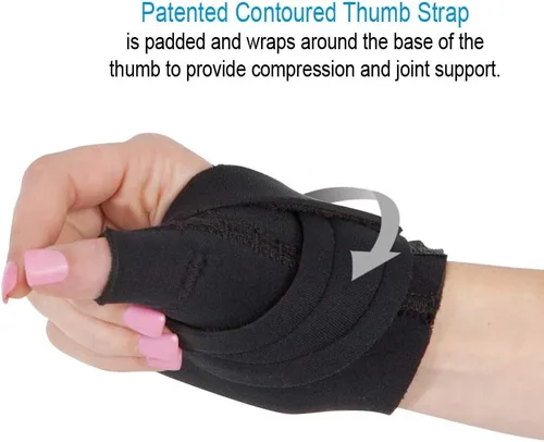 Vista 2 de Comfort Cool Férula de restricción CMC para pulgar. Disponible en soporte para el pulgar proporciona apoyo, compresión. Indicaciones: artritis