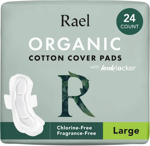 Vista 10 de Rael Almohadillas para Mujeres, Cubierta de Algodón Orgánico - Toallas Sanitarias con Alas, Cuidado Femenino, Toallas Sanitarias, Absorción Máxima