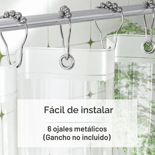 Vista 3 de Amazer forro de cortina de ducha para cabina, 36x72 forro de ducha de plástico transparente PEVA de peso medio para cortinas interiores de ducha
