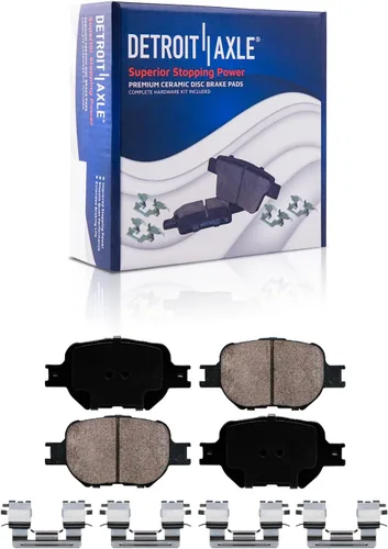 Vista 8 de Detroit Axle - Kit de frenos para 2005-2010 Scion TC Rotores de freno de disco delantero y trasero pastillas de freno de cerámica con hardware 2006