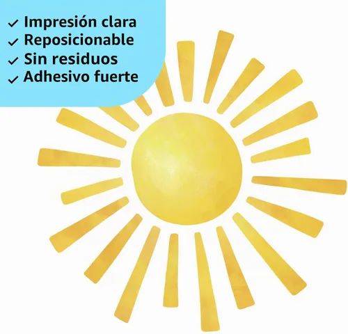 Vista 4 de DECOWALL Acuarela sol y nubes pegatinas de pared pegatinas habitación