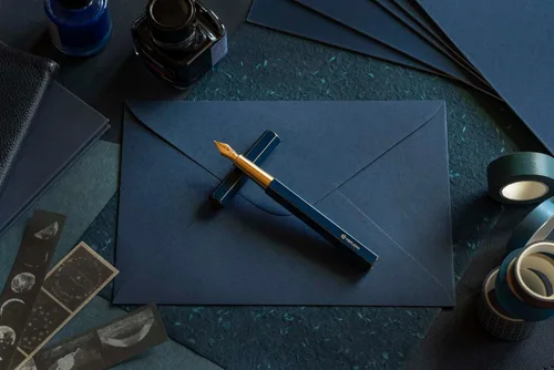 Vista 7 de Pluma estilográfica Y-studio YS-STAT-46 Classic Revolve M, color azul