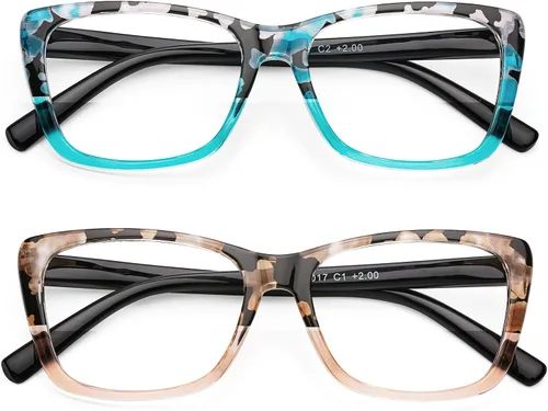 Vista 12 de Gafas de lectura de diseño elegante para mujer, gafas de moda y elegantes para computadora con bloqueo de luz azul, antirreflejos/fatiga ocular, 0.0