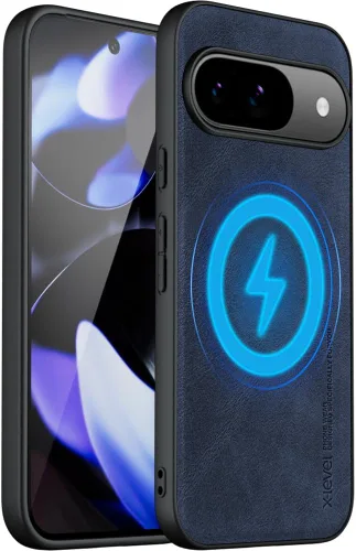 Vista 33 de X-level Funda protectora inalámbrica para Google Pixel 8 Pro, piel azul, ajuste delgado, con protección para lente de cámara