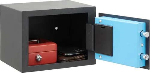 Vista 2 de ARREGUI Blue 650100 Caja fuerte de acero con cerradura electrónica, 6.7 x 9.1 x 6.7 in, 5 L, caja fuerte para el hogar y el hogar, teclado