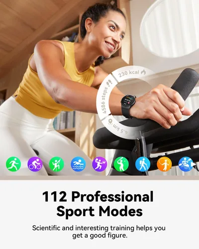 Vista 5 de Relojes inteligentes para hombres y mujeres, reloj inteligente HD de 1.26 pulgadas para teléfonos Android y iPhone (llamadas/contestadores), reloj
