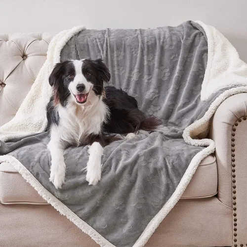 Vista 15 de Manta impermeable calmante para gatos de interior, manta suave y silenciosa de felpa para mascotas, manta gruesa de piel sintética de 500 GSM