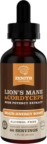 Vista 9 de Suplemento de melena de león y cordyceps - Apoyo cerebral y energético - Enfoque, memoria, claridad, inmunidad - Tintura vegana sin alcohol