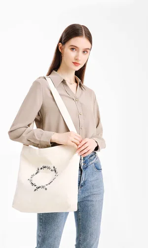 Vista 4 de Covelin Bolso de lona con estampado floral para mujer, ligero, espacioso, correa ajustable
