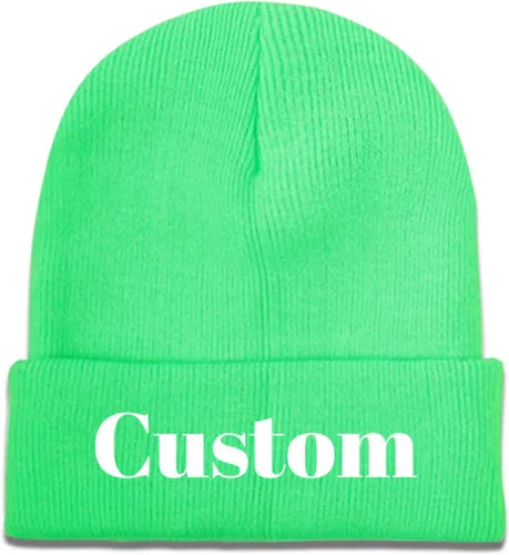 Vista 17 de Gorro de punto personalizado para invierno, añade diseño tu propio texto/logotipo/imagen Beanie Negro