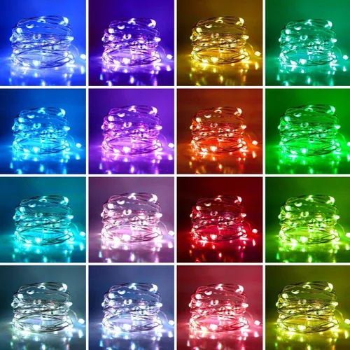 Vista 8 de Hometown Evolution, Inc. Luces de Hadas Rojas - Funcionan con Baterías - 6 Pies 20 Luces Micro LED Rojas en Alambre de Cobre - Impermeables para Uso