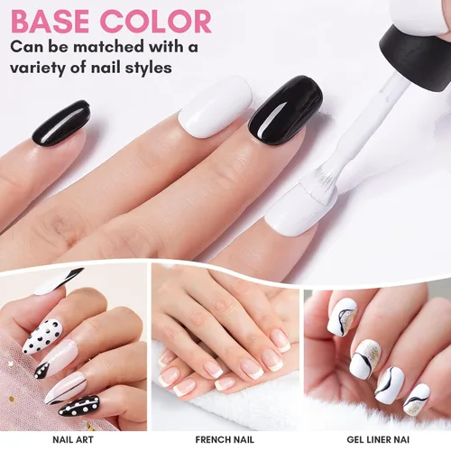 Vista 3 de Makartt - Esmalte de uñas en gel blanco de 15ml, gel Soak Off Blanc para luz UV LED, arte de uñas DIY, diseños de manicura, uso en salón y en casa