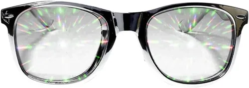 Vista 10 de Gafas de sol con difracción. Efecto prisma 3D de caleidoscopio multicolor. Gafas delirantes de GloFX.