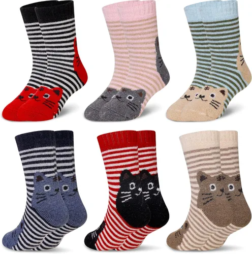 Vista 79 de Eocom 6 pares de calcetines de invierno cálidos de lana para niños y niñas