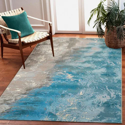 Vista 33 de Liora Manne Marina - Alfombra de área duradera de mezcla sintética tejida a máquina para interiores/exteriores - Gráfico contemporáneo océano global