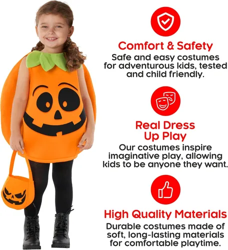 Vista 4 de Morph - Disfraz de calabaza para niños pequeños, disfraz de calabaza para Halloween, disfraz de calabaza para niños pequeños, disfraz de calabaza