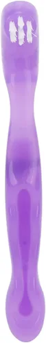 Vista 5 de Cepillo de dientes para dentaduras postizas, pelo suave, seguro de doble cara para viajes en casa (morado)