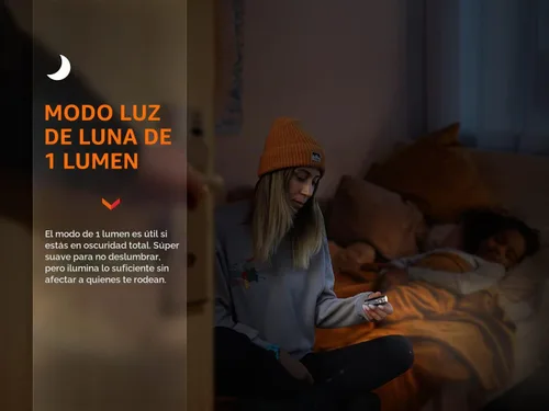 Vista 7 de Fenix E18R V2.0 linterna EDC, 1200 lúmenes USB-C recargable ultra compacta luz de bolsillo (Negro)