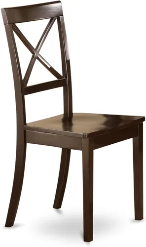 Vista 4 de East West Furniture ANBO5-CAP-W - Juego de mesa de cocina de 5 piezas para 4 personas, incluye una mesa de comedor redonda con pedestal y 4 sillas