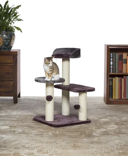 Vista 4 de Prevue Pet Products Kitty Power Paws Play Palace – Torre para gatos interior y condominio con postes rascadores, camas de felpa, plataformas