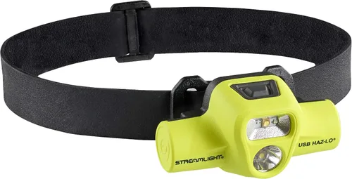 Vista 2 de Streamlight 61460 USB HAZ-LO - Linterna frontal intrínsecamente segura de 250 lúmenes con sistema de carga de 120 V CA, correa elástica