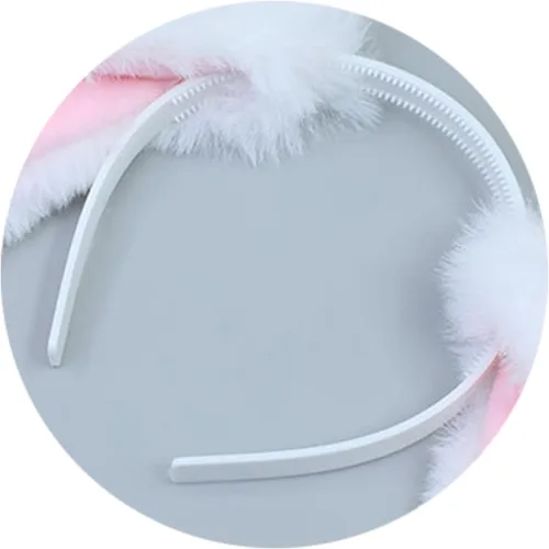 Vista 4 de Faylay Diadema peluda con orejas de conejo para mujer, accesorios de fiesta