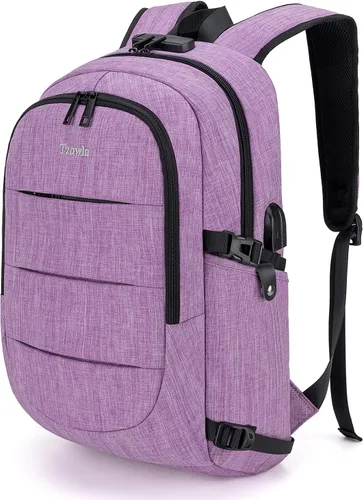 Vista 23 de Tzowla, mochila de viaje de negocios para computadora portátil de 15,6 a 17,3 pulgadas para mujeres, hombres y para regalar, A-Negro