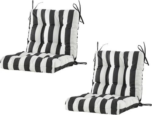 Vista 28 de BLISSWALK Cojines para sillas de exterior, 40 x 20 x 4 pulgadas, cojín de mimbre grueso con respaldo bajo y lazos para muebles de patio, floral
