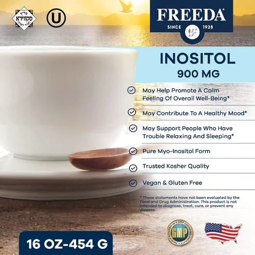Vista 2 de FREEDA Polvo puro de mio-inositol – Vitamina B8 para hormonas, estado de ánimo y salud celular – Apoya la fertilidad, la concentración, la energía