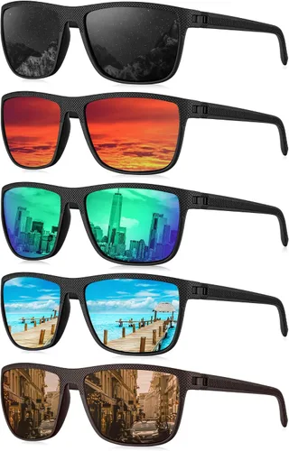 Vista 16 de KALIYADI Gafas de sol polarizadas para hombre, gafas de sol clásicas para conducir, pescar, golf con protección UV400