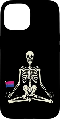 Vista 6 de Funda de regalo para iPhone 13 Pro Skeleton Yoga Namaste Bisexual Pride Flag Yogi LGBTQ Bi