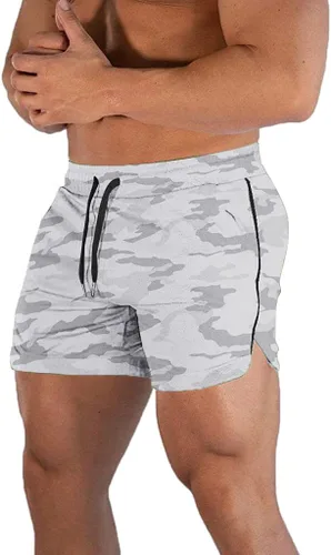 Vista 18 de EVERWORTH Pantalones cortos deportivos para hombre, pantalones cortos de entrenamiento para gimnasio, pantalones cortos casuales para correr