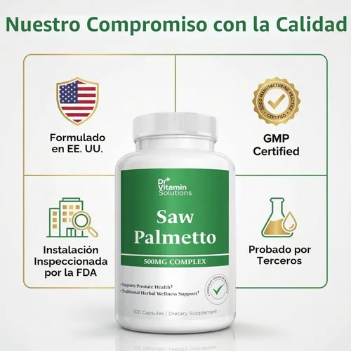 Vista 6 de Saw Palmetto para hombres 500 mg Suplemento de próstata, extracto del 45%