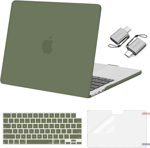 Vista 18 de Mosiso Funda para MacBook Air de 13 y 13.6 pulgadas, 2024, 2023 y 2022, M3 A3113, M2 A2681, Touch ID, carcasa rígida, cubierta de teclado, protector