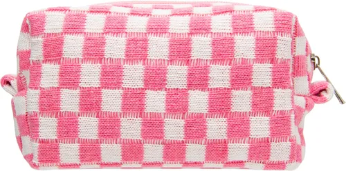 Vista 47 de PAZIMIIK Bolsa de Maquillaje a Cuadros para Bolso Portátil con Cremallera, Estuche Pequeño de Cosméticos para Accesorios de Viaje, Azul Ártico