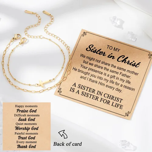 Vista 3 de Tarsus Pulsera de cruz para mujer, regalos religiosos para mujeres, regalos cristianos para mujeres, amigas, familia, adolescentes
