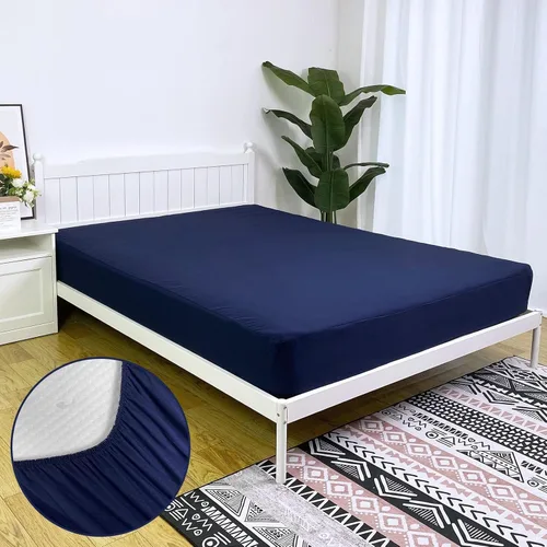 Vista 2 de Bedecor Sábana bajera tamaño Queen que se ajusta cómodamente en su lugar, 1 sábana inferior, de microfibra elástica suave, bolsillo estándar