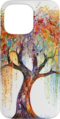 Vista 21 de Weeping Willow Tree Colorful Mosaic Case for iPhone 17
