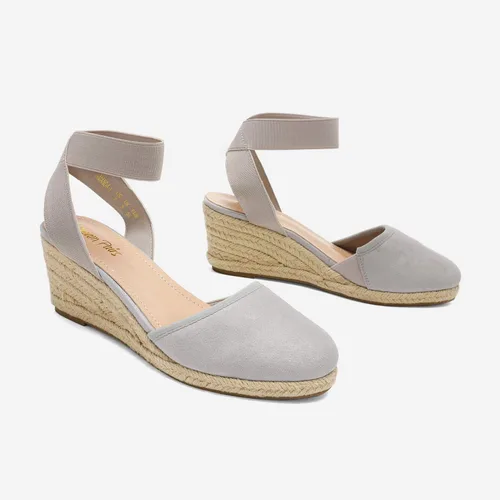 Vista 3 de DREAM PAIRS - Sandalias de cuña con correa elástica en el tobillo, para mujer