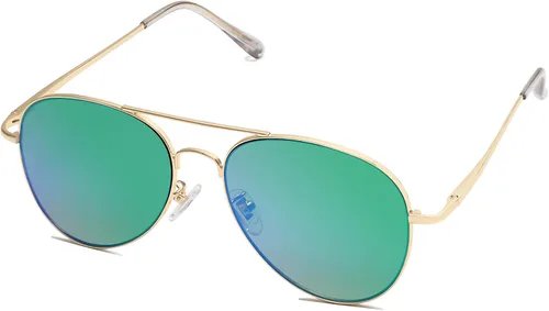 Vista 14 de SOJOS Gafas de sol clásicas de aviador para mujeres y hombres, marco de metal, bisagras de resorte SJ1030 Azul