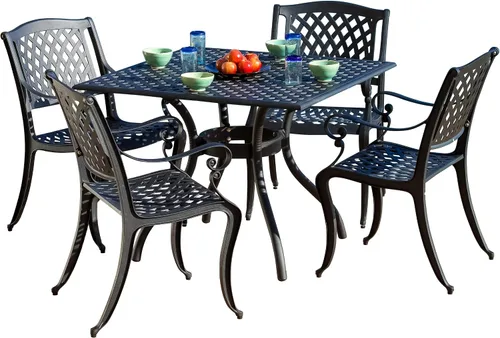 Vista 11 de Christopher Knight Home Hallandale - Sillas de aluminio fundido para exteriores, juego de 2 piezas, color negro mate antiguo